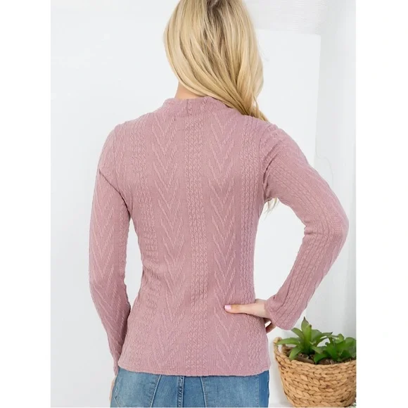 Mushroom Neckline Knit Top - Picture 3 of 3